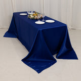 90x132inch Royal Blue Seamless Lamour Satin Rectangle Tablecloth for 6 Foot Table