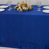 90x132inch Royal Blue Seamless Lamour Satin Rectangle Tablecloth for 6 Foot Table