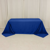 90x132inch Royal Blue Seamless Lamour Satin Rectangle Tablecloth for 6 Foot Table