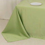 90x132inch Sage Green Seamless Lamour Satin Rectangle Tablecloth for 6 Foot Table