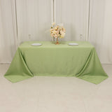 90x132inch Sage Green Seamless Lamour Satin Rectangle Tablecloth for 6 Foot Table