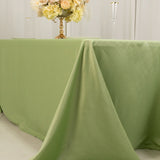 90x132inch Sage Green Seamless Lamour Satin Rectangle Tablecloth for 6 Foot Table