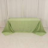 90x132inch Sage Green Seamless Lamour Satin Rectangle Tablecloth for 6 Foot Table