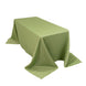 90x132inch Sage Green Seamless Lamour Satin Rectangle Tablecloth for 6 Foot Table