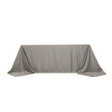 90x132inch silver Seamless Lamour Satin Rectangle Tablecloth for 6 Foot Table