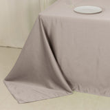 90x132inch silver Seamless Lamour Satin Rectangle Tablecloth for 6 Foot Table