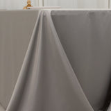 90x132inch silver Seamless Lamour Satin Rectangle Tablecloth for 6 Foot Table