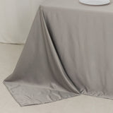 90x132inch silver Seamless Lamour Satin Rectangle Tablecloth for 6 Foot Table