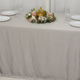 90x132inch silver Seamless Lamour Satin Rectangle Tablecloth for 6 Foot Table