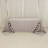 90x132inch silver Seamless Lamour Satin Rectangle Tablecloth for 6 Foot Table