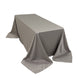 90x132inch silver Seamless Lamour Satin Rectangle Tablecloth for 6 Foot Table