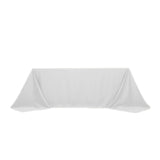 90x132inch white Seamless Lamour Satin Rectangle Tablecloth for 6 Foot Table