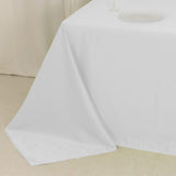 90x132inch white Seamless Lamour Satin Rectangle Tablecloth for 6 Foot Table