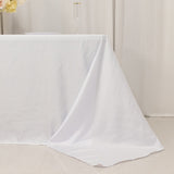 90x132inch white Seamless Lamour Satin Rectangle Tablecloth for 6 Foot Table