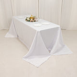 90x132inch white Seamless Lamour Satin Rectangle Tablecloth for 6 Foot Table