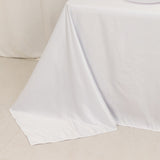 90x132inch white Seamless Lamour Satin Rectangle Tablecloth for 6 Foot Table