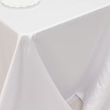 90x132inch white Seamless Lamour Satin Rectangle Tablecloth for 6 Foot Table