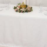 90x132inch white Seamless Lamour Satin Rectangle Tablecloth for 6 Foot Table