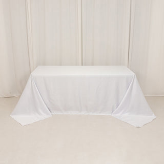 <h3 style="margin-left:0px;"><strong>Luxurious White Lamour Satin Rectangle Tablecloth</strong>