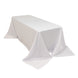 90x132inch white Seamless Lamour Satin Rectangle Tablecloth for 6 Foot Table