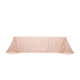 Blush Seamless Lamour Satin Rectangle Tablecloth - 90x156inch for 8 Foot Table