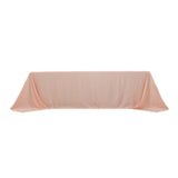 Blush Seamless Lamour Satin Rectangle Tablecloth - 90x156inch for 8 Foot Table