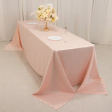 Blush Seamless Lamour Satin Rectangle Tablecloth - 90x156inch for 8 Foot Table