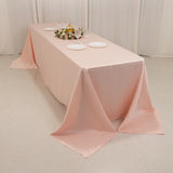 Blush Seamless Lamour Satin Rectangle Tablecloth - 90x156inch for 8 Foot Table