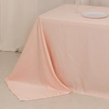 Blush Seamless Lamour Satin Rectangle Tablecloth - 90x156inch for 8 Foot Table