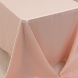 Blush Seamless Lamour Satin Rectangle Tablecloth - 90x156inch for 8 Foot Table