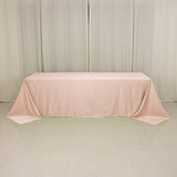 Blush Seamless Lamour Satin Rectangle Tablecloth - 90x156inch for 8 Foot Table