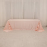 Blush Seamless Lamour Satin Rectangle Tablecloth - 90x156inch for 8 Foot Table