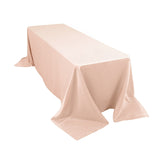 Blush Seamless Lamour Satin Rectangle Tablecloth - 90x156inch for 8 Foot Table