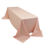 Blush Seamless Lamour Satin Rectangle Tablecloth - 90x156inch for 8 Foot Table