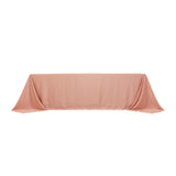 Dusty Rose Seamless Lamour Satin Rectangle Tablecloth - 90x156inch for 8 Foot Table