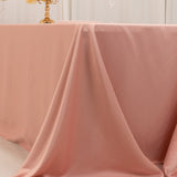 Dusty Rose Seamless Lamour Satin Rectangle Tablecloth - 90x156inch for 8 Foot Table