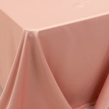 Dusty Rose Seamless Lamour Satin Rectangle Tablecloth - 90x156inch for 8 Foot Table