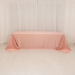 <h3 style="margin-left:0px;"><strong>Luxurious Dusty Rose Lamour Satin Rectangle Tablecloth 90"x156"</strong>