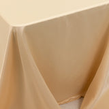 Beige Seamless Lamour Satin Rectangle Tablecloth - 90x156inch for 8 Foot Table