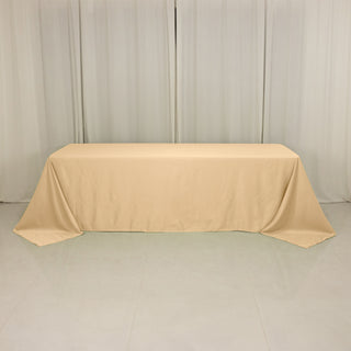 <h3 style="margin-left:0px;"><strong>Luxurious Beige Lamour Satin Rectangle Tablecloth 90"x156"</strong>