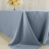 Dusty Blue Seamless Lamour Satin Rectangle Tablecloth - 90x156inch for 8 Foot Table