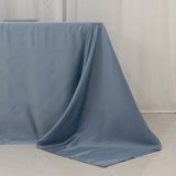 Dusty Blue Seamless Lamour Satin Rectangle Tablecloth - 90x156inch for 8 Foot Table