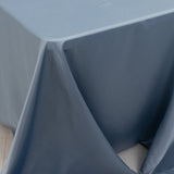 Dusty Blue Seamless Lamour Satin Rectangle Tablecloth - 90x156inch for 8 Foot Table