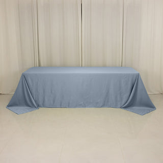 <h3 style="margin-left:0px;"><strong>Luxurious Dusty Blue Lamour Satin Rectangle Tablecloth 90"x156"</strong>