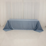 Dusty Blue Seamless Lamour Satin Rectangle Tablecloth - 90x156inch for 8 Foot Table