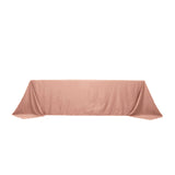 Dusty Rose Seamless Lamour Satin Rectangle Tablecloth - 90x156inch for 8 Foot Table