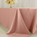 Dusty Rose Seamless Lamour Satin Rectangle Tablecloth - 90x156inch for 8 Foot Table