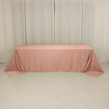 Dusty Rose Seamless Lamour Satin Rectangle Tablecloth - 90x156inch for 8 Foot Table