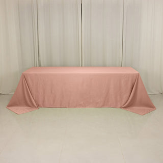 <h3 style="margin-left:0px;"><strong>Luxurious Dusty Rose Lamour Satin Rectangle Tablecloth 90"x156"</strong>