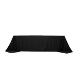 Black Seamless Lamour Satin Rectangle Tablecloth - 90x156inch for 8 Foot Table